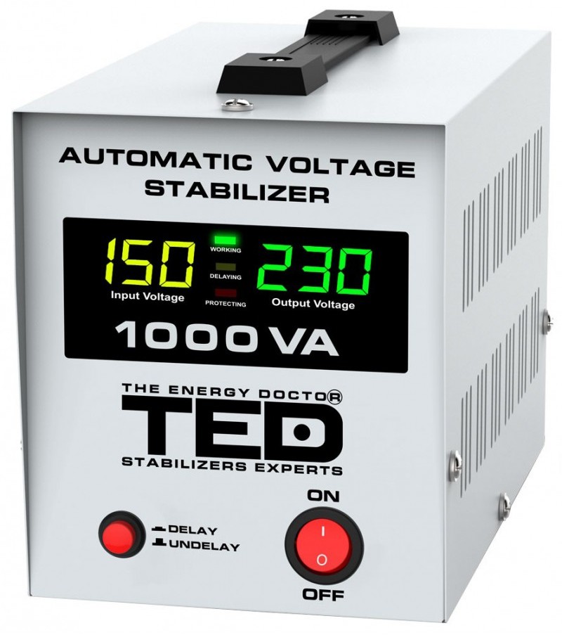 Stabilizator retea maxim 1000VA-AVR LCD 1 iesire schuko TED1000NEW