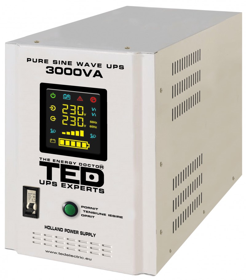 UPS centrala terminca 3000VA / 2100W Runtime Extins TED Electric