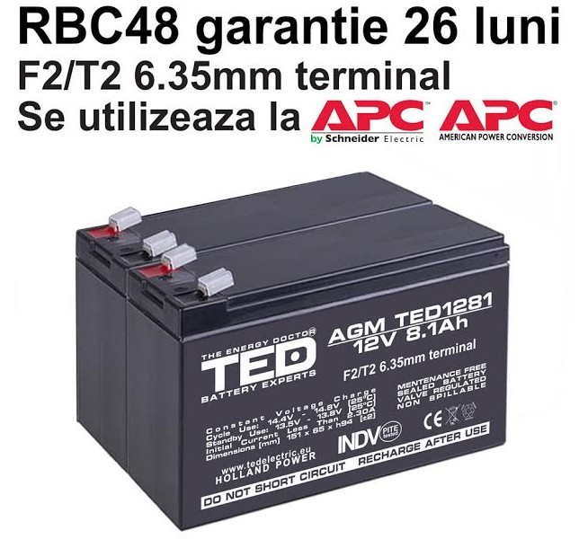 Acumulatori ups compatibili apc rbc48 rbc 48