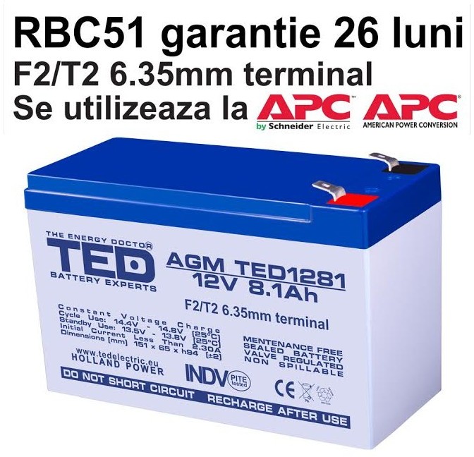 Acumulator UPS compatibil APC RBC51 RBC 51