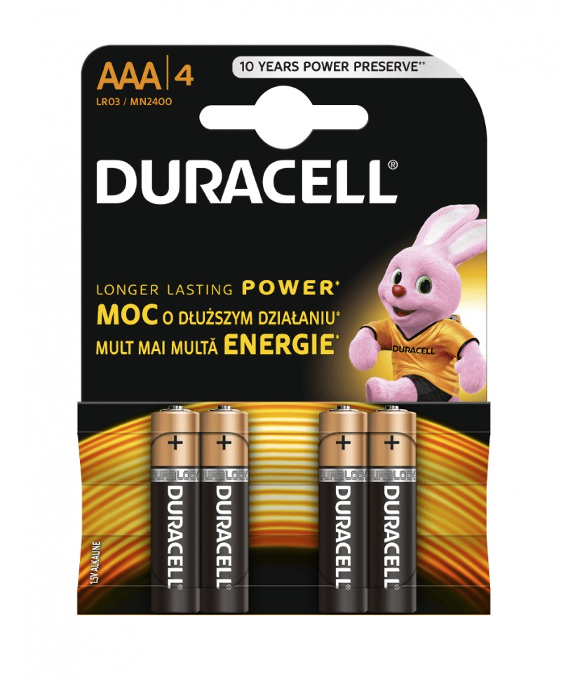 Baterie Duracell Basic AAA R3 1,5V alcalina set 4 buc.