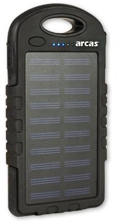 Acumulator extern cu incarcare solara Arcas Powerbank S60 6000mAh Li-Polimer cu 2 x USB 1A + lanterna