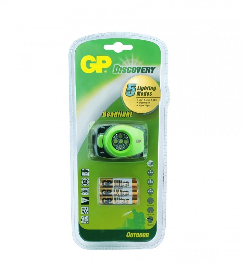 Gp Batteries Lanterna cap gp discovery loe211 5 led-uri include 3 x aaa r3