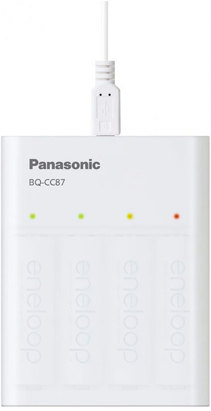 Incarcator Powerbank Panasonic cu 4 acumulatori Eneloop 1,2V 1900mah Ni-MH K-KJ87MCC40USB
