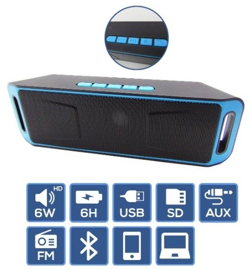 Boxa mini portabila 2 x 3W cu MP3 player / radio FM / slot USB + bluetooth TED Megabass TED500567