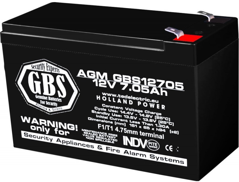 Acumulator stationar 12V 7,05Ah F1 AGM VRLA GBS GBS12705