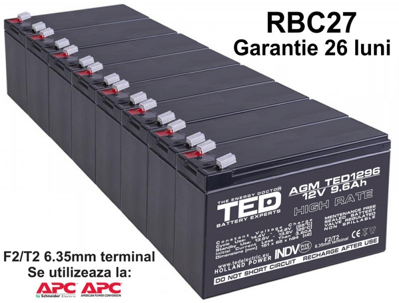 Acumulatori UPS compatibili APC RBC27 RBC 27