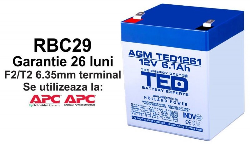 Acumulator ups compatibil apc rbc29 rbc 29