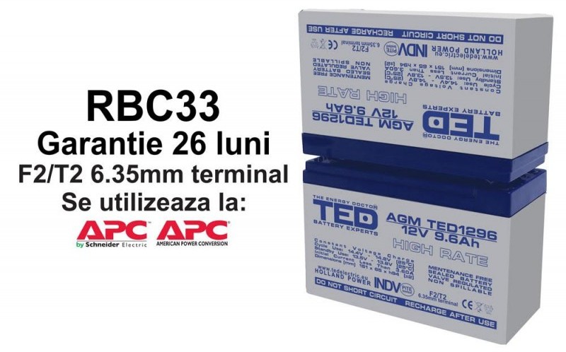 Acumulatori ups compatibili apc rbc33 rbc 33