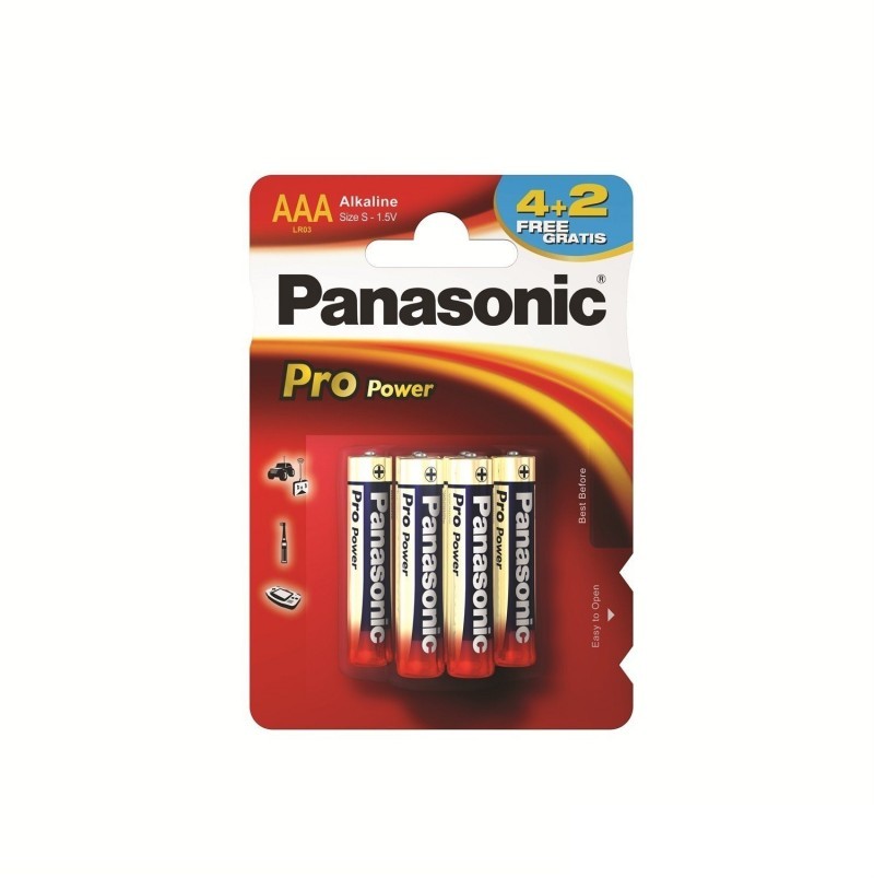 Baterie Panasonic Pro Power AAA R3 1,5V alcalina LR03PPG/6BP set 6 buc.