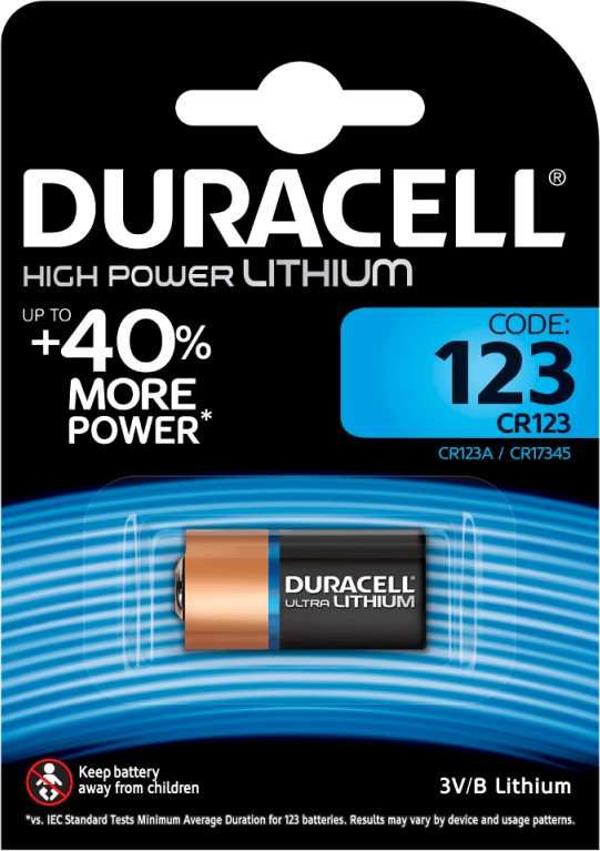 Baterie duracell cr123a 3v litiu blister 1 buc.