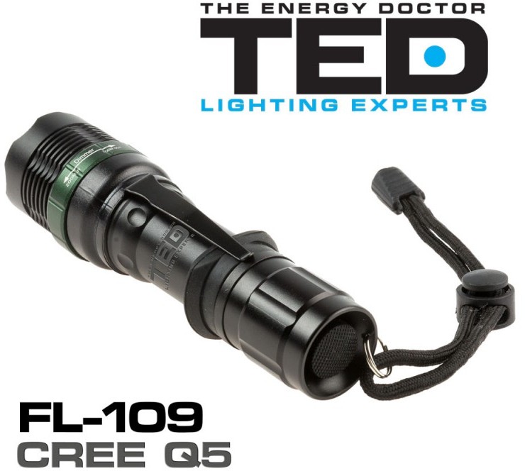 Lanterna metalica TED Electric LED CREE zoom include 1 acumulator 18650 Li-Ion FL-109TED
