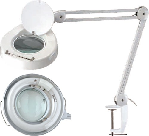 Lampă de masă cu lupă Mărire:5dpt(x2,25) LAMP-LUP-5DMET