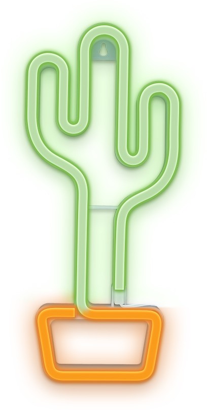 Figurina LED Neon CACTUS portocaliu verde Bat + USB FLNEO2 Forever Light