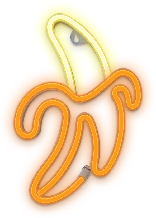 Figurina LED Neon BANANA alb galben Bat + USB FLNE10 Forever Light