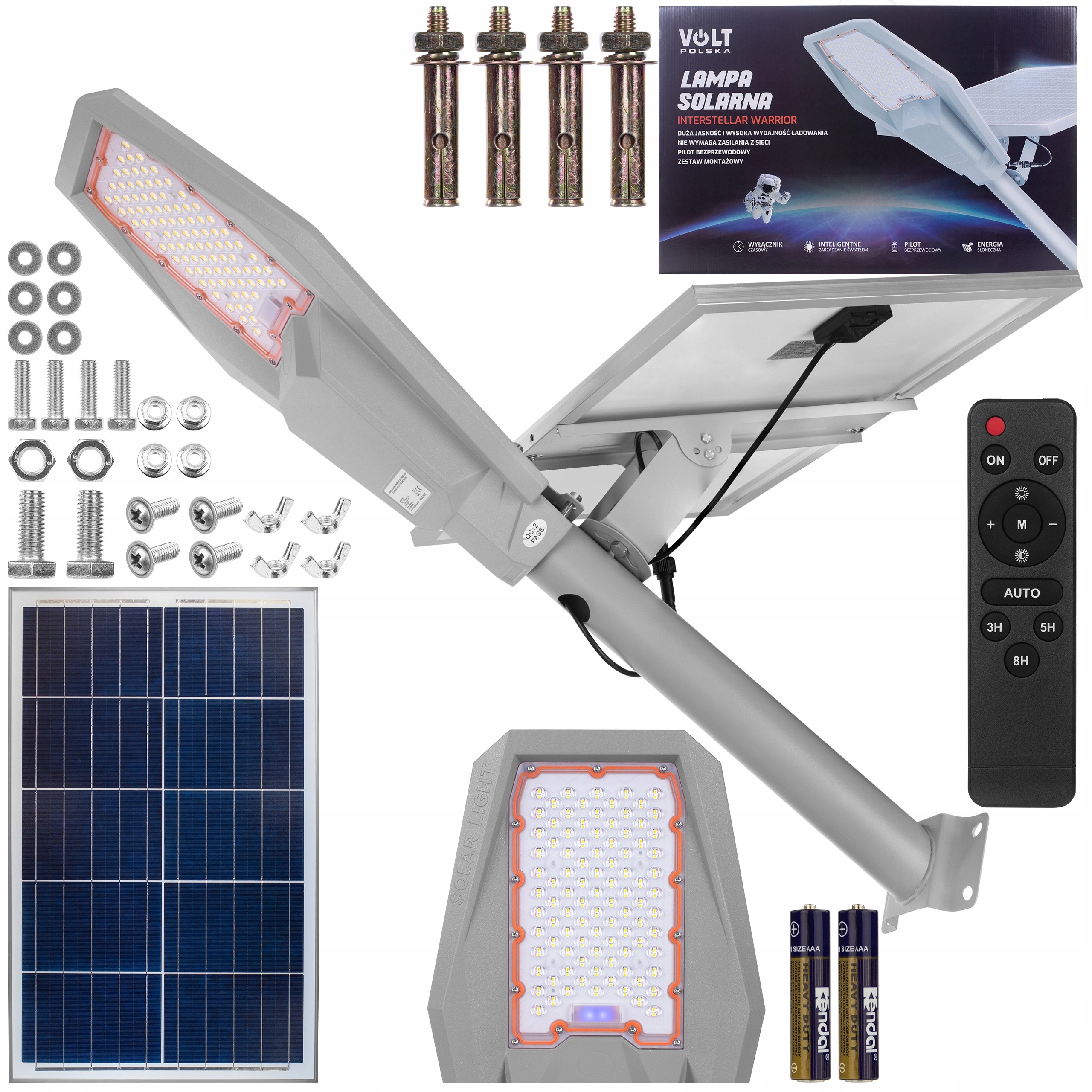 Set lampa solara Warrior 250W , Panou solar 35W, Acumulator 30000mAh, Telecomanda 250W imagine noua tecomm.ro