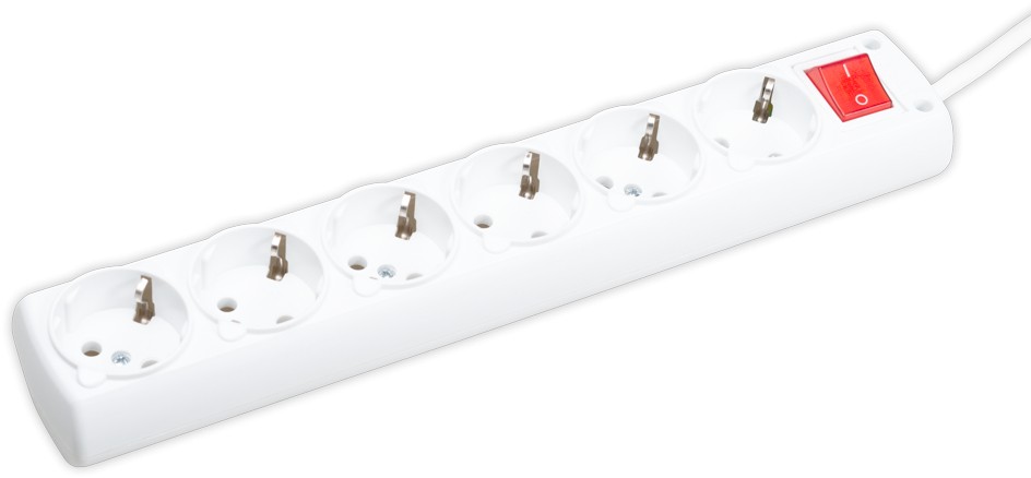 Prelungitor 5m 6 prize 3x1 cu intrerupator, Borsan
