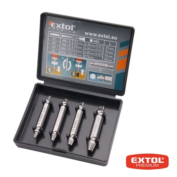 Set de 4 extractor Șurub – Extol PREMIUM 8801842