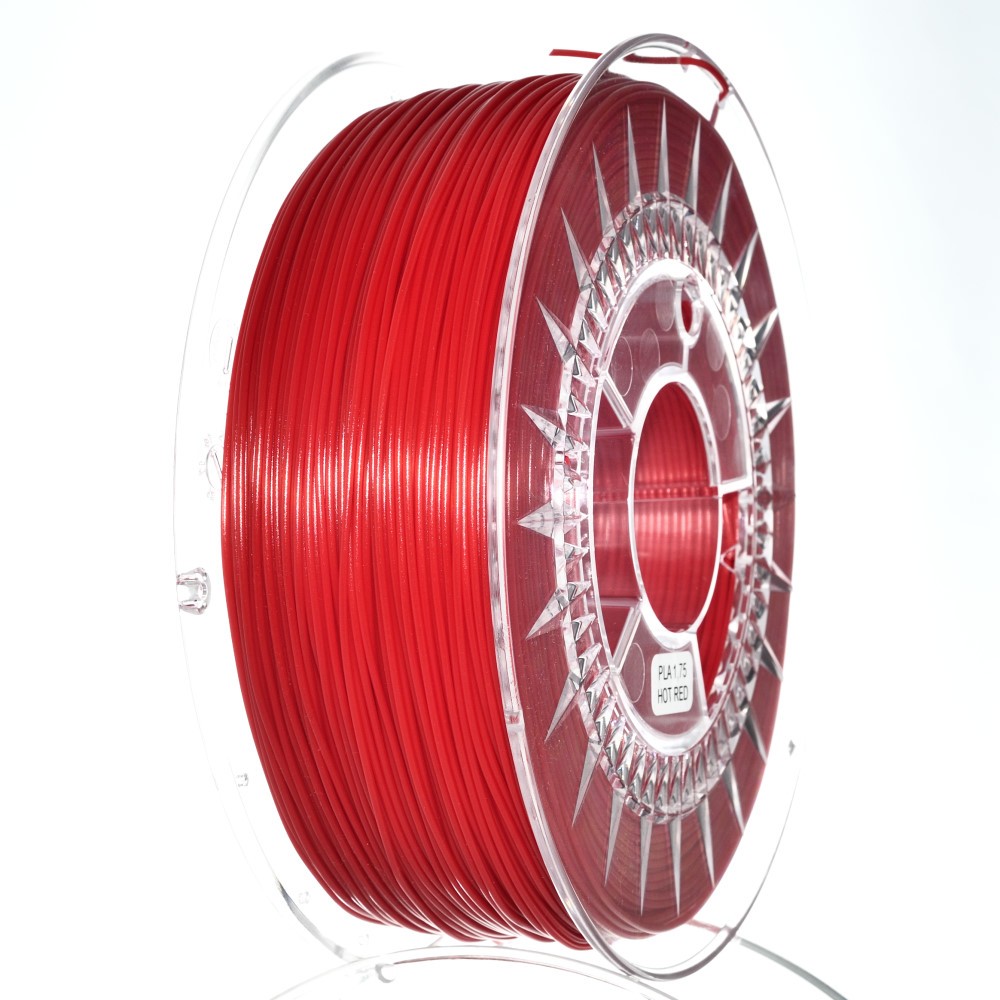 Filament: PLA roşie 1kg 195°C ±0,05mm 1,75mm DEV-PLA-1.75-RD