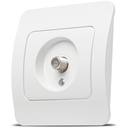 Materiale Instalatii Electrice, Jazz priza TV conector F, alb, Elbi -1, dioda.ro