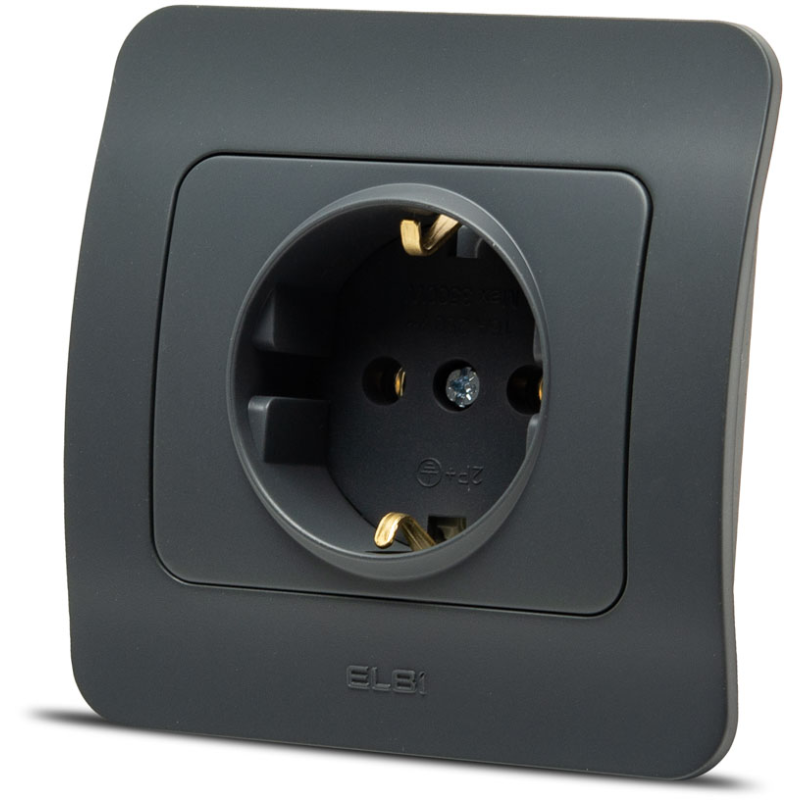 Materiale Instalatii Electrice, Jazz priza fara CP, antracit, Elbi -1, dioda.ro Materiale Instalatii Electrice, Jazz priza fara CP, antracit, Elbi -1, dioda.ro