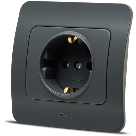 Materiale Instalatii Electrice, Jazz priza fara CP, antracit, Elbi -1, dioda.ro