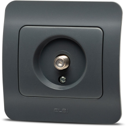 Materiale Instalatii Electrice, Jazz priza TV conector F, antracit, Elbi -1, dioda.ro