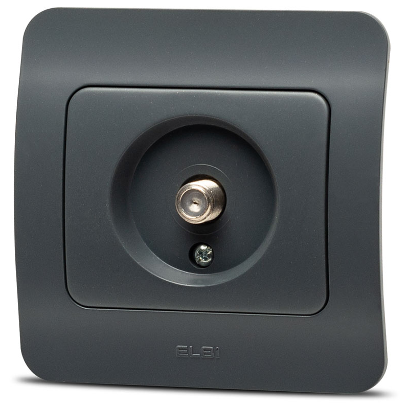 Materiale Instalatii Electrice, Jazz priza TV conector F, antracit, Elbi -1, dioda.ro Materiale Instalatii Electrice, Jazz priza TV conector F, antracit, Elbi -1, dioda.ro
