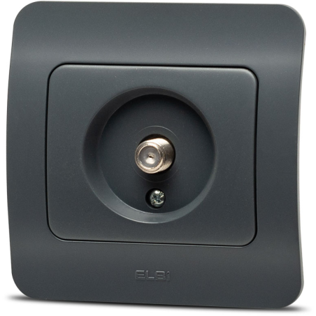 Materiale Instalatii Electrice, Jazz priza TV conector F, antracit, Elbi -1, dioda.ro