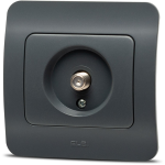 Jazz priza TV conector F, antracit, Elbi Materiale Instalatii Electrice, Jazz priza TV conector F, antracit, Elbi -1, dioda.ro