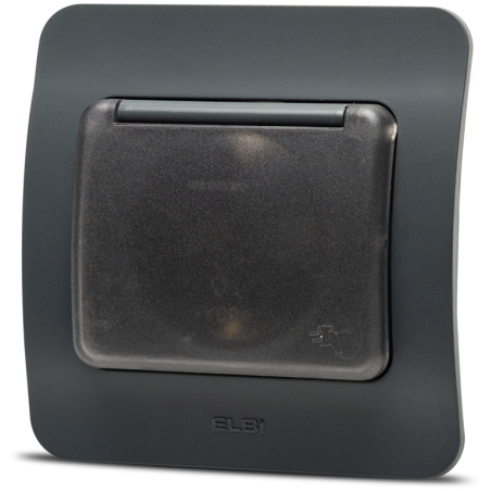 Materiale Instalatii Electrice, Jazz priza capac CP, antracit, Elbi -1, dioda.ro