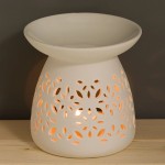 difuzoare aromaterapie, Difuzor Aromaterapie Ceramica Alb Design Perforat 11x11cm -4, dioda.ro