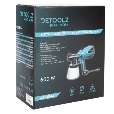 Pistoale de Vopsit, Pistol electric de vopsit 600W 1200ml/min -8, dioda.ro