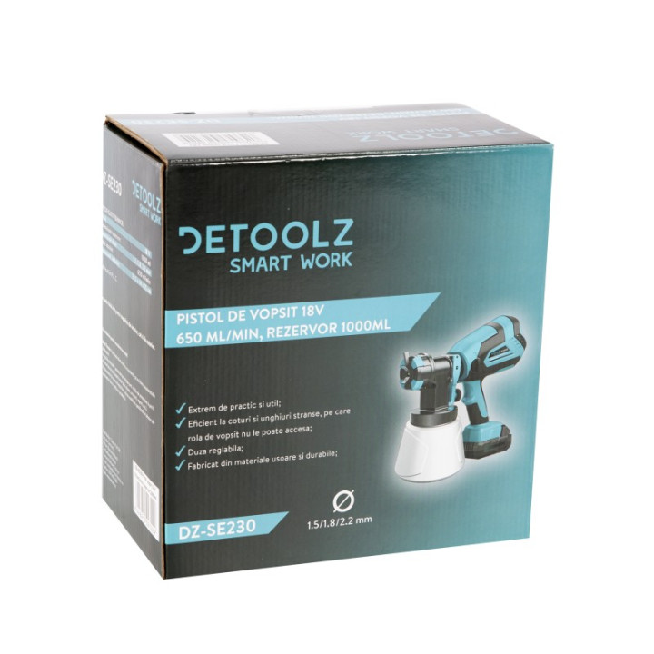 Pistoale de Vopsit, Pistol vopsit 18V 600ml/min rezervor 1000ml -7, dioda.ro