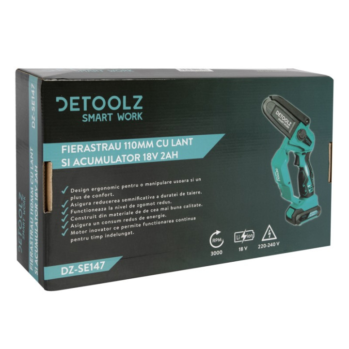 Drujbe, Mini drujba cu acumulator cu lant Detoolz DZ-SE147 -7, dioda.ro