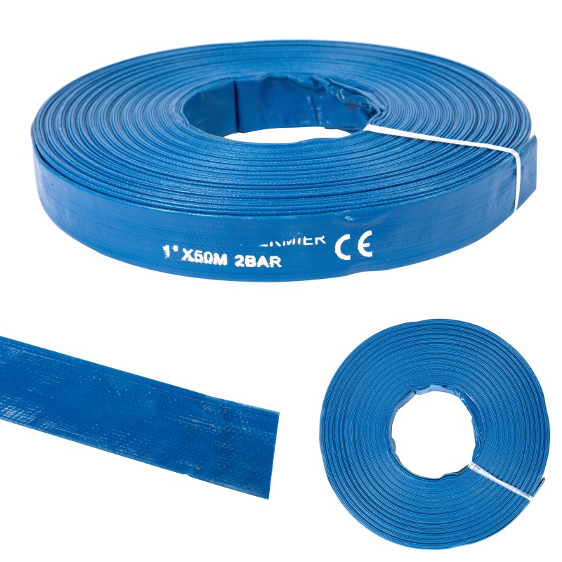 Furtunuri Gradină, Furtun apa refulare Flat PVC 1" 50 M -3, dioda.ro