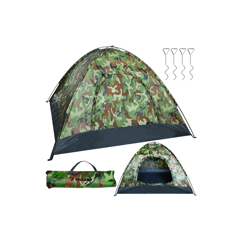 camping, Cort turistic pentru 4 persoane camuflaj -1, dioda.ro