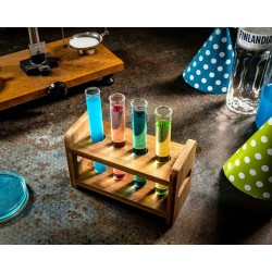 Cadouri Barbati, Set eprubete - pahare de shot pentru petrecere 4 buc cu suport din lemn -7, dioda.ro