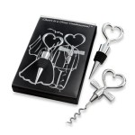 Cadouri Barbati, Set cadou in forma de inima - Dop și deschizător de sticle în formă de inimă - NEGRU -1, dioda.ro