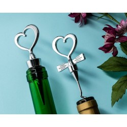 Cadouri Barbati, Set cadou in forma de inima - Dop și deschizător de sticle în formă de inimă - NEGRU -10, dioda.ro