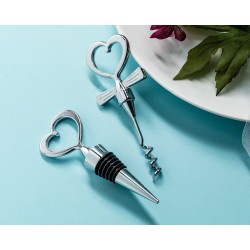 Cadouri Barbati, Set cadou in forma de inima - Dop și deschizător de sticle în formă de inimă - NEGRU -11, dioda.ro