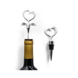 Cadouri Barbati, Set cadou in forma de inima - Dop și deschizător de sticle în formă de inimă - NEGRU -12, dioda.ro