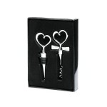 Cadouri Barbati, Set cadou in forma de inima - Dop și deschizător de sticle în formă de inimă - NEGRU -1, dioda.ro