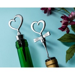Cadouri Barbati, Set cadou in forma de inima Dop și Tirbuson de sticle în formă de inimă - ALBE -12, dioda.ro