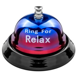 Cadouri Barbati, Clopoțel de masă din metal cu textul Ring For Relax -3, dioda.ro