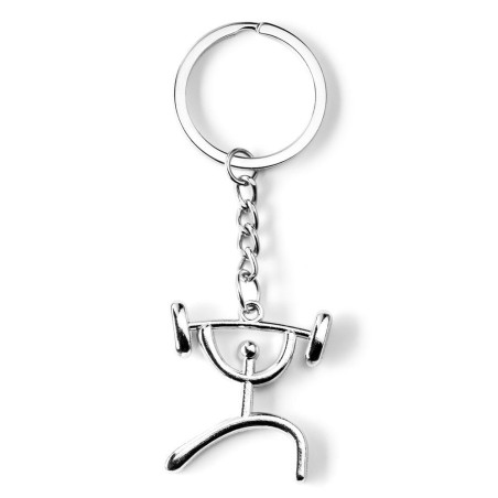Breloc sport - haltere - cu inel metalic pentru chei