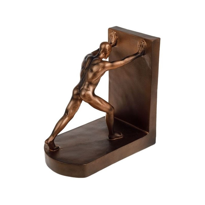 Decoratiuni, Suport pentru carti de culoare neagra cu un urias auriu BARBAT BRONZ 17.5X18 -1, dioda.ro