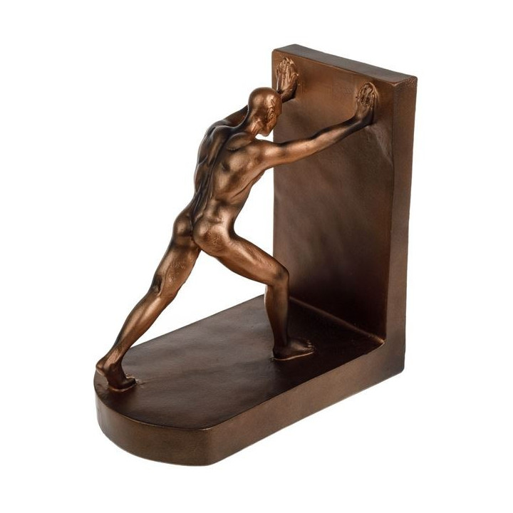 Decoratiuni, Suport pentru carti de culoare neagra cu un urias auriu BARBAT BRONZ 17.5X18 -4, dioda.ro