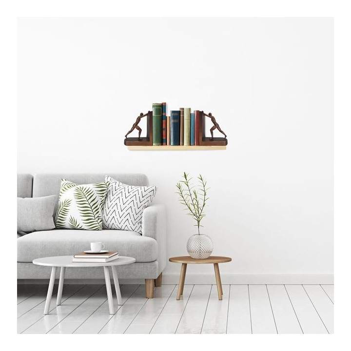 Decoratiuni, Suport pentru carti de culoare neagra cu un urias auriu BARBAT BRONZ 17.5X18 -5, dioda.ro