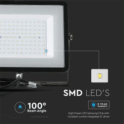 Proiectoare LED, Reflector Led Smd 100w 6400k Ip65 Cip Samsung - Negru -2, dioda.ro